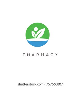 pharmacy logo flat vector template