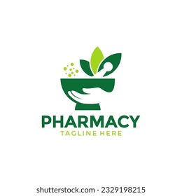 Logotipo de farmacia Icono herbario de la atención de la salud