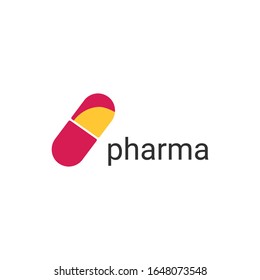 Pharmacy Logo Medicine Capsule Tablet Design Vector Icon