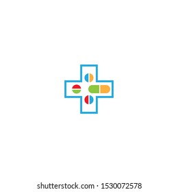 Pharmacy logo template vector icon design 