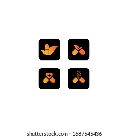 Diseño de iconos vectoriales de la plantilla del logotipo de la farmacia