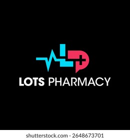 pharmacy love medicine logo design with initial LP