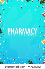 Pharmacy. Medical background. Health care Vector medicine illustration