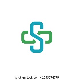 Pharmacy Medical Hospital Cross Initials SS logo design inspiration