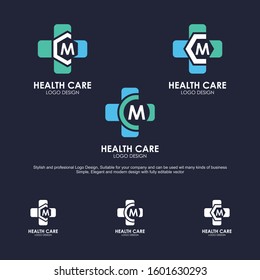 Pharmacy and medical Logo with people inside medical cross symbol, suitable for healthy and human care, clinic and pharmacy logo and icons