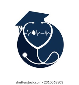 Pharmacy Medical Stethoscope Hospital Vector With Education Cap Illustration 