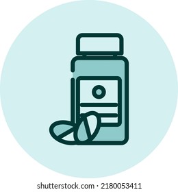 Pharmacy medication, illustration, vector on a white background.