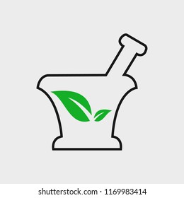 Pharmacy and Medicine line Icon. On gray background.
