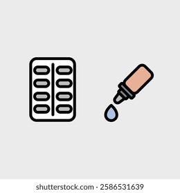 Pharmacy and medicine symbols - clean and modern medic symbol set.