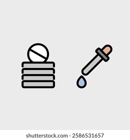 Pharmacy and medicine symbols - clean and modern medic symbol set.