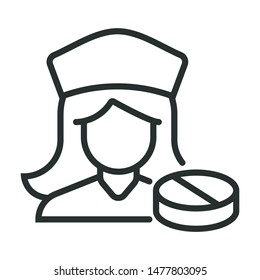 pharmacy - minimal line web icon. simple vector illustration. concept for infographic, website or app.