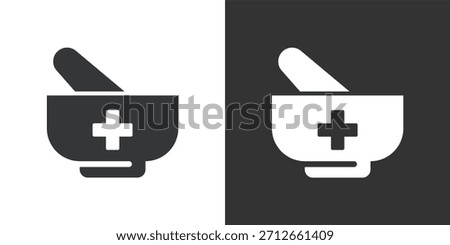 Pharmacy Mortar icon. Solid glyph series icon
