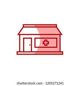 pharmacy office icon vector. building icon modern style