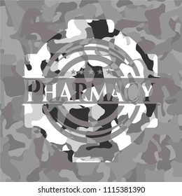 Pharmacy on grey camo pattern