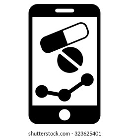Pharmacy Online Report vector icon. Style is flat symbol, black color, rounded angles, white background.