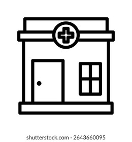Pharmacy Outline bold Vector Icon which can be easily modified or Edited 