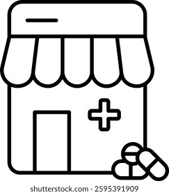 Pharmacy Outline icon vector illustration
