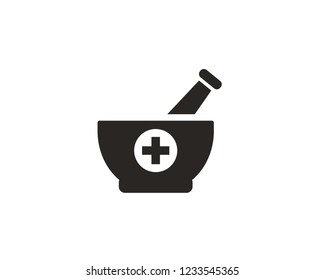 Pharmacy, pestle and mortar icon sign symbol