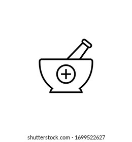 Pharmacy, pestle and mortar icon vector design
