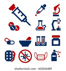 pharmacy, pill icon set