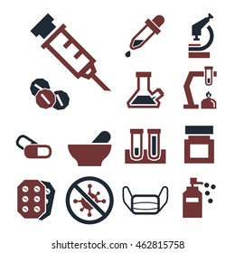 pharmacy, pill icon set