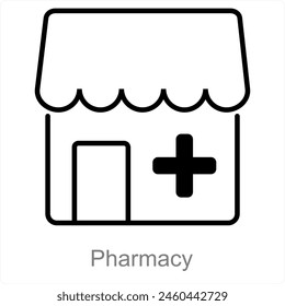 Apotheke und Pillen Icon Konzept