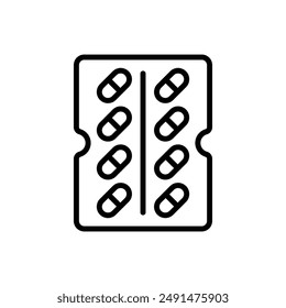Pharmacy Pills Outline Icon Vector Illustration