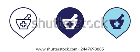 Pharmacy Pin Icon - Navigation Set