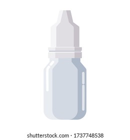 Pharmacy of plastic white bottle dropper with screw cap for medicine, pills, tabs, drugs, cosmetic, sport, syrup. Template mockup packaging design. Vector illustration isolated