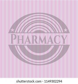 Pharmacy realistic pink emblem