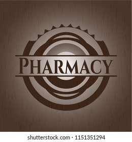 Pharmacy realistic wooden emblem