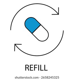 Apotheke-Nachfüllung Erinnerung Vektor Symbol