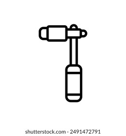 Pharmacy Reflex Hammer Outline Icon Vector Illustration