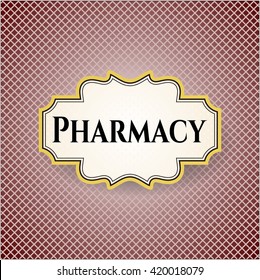 Pharmacy retro style card or poster