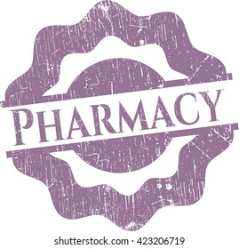 Pharmacy rubber grunge stamp