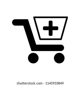 Pharmacy shopping cart icon vector icon. Simple element illustration. Pharmacy shopping cart symbol design. Can be used for web and mobile.