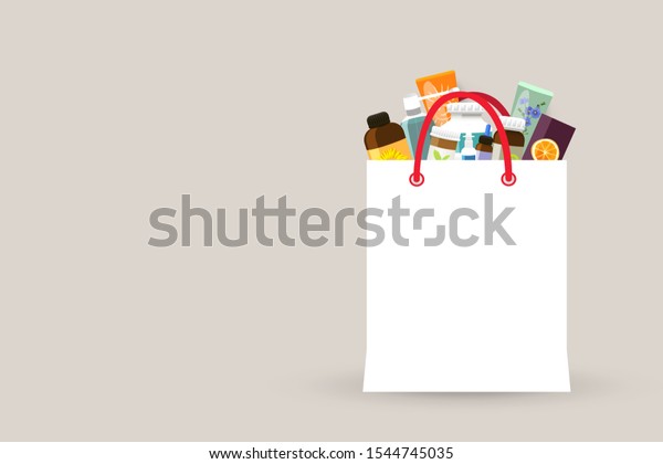 Download Pharmacy Shopping Paper Bag Package Mockup Stock Vector Royalty Free 1544745035