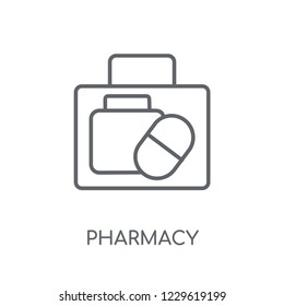 Pharmacy Sign linear icon. Modern outline Pharmacy Sign logo concept on white background from Maps and Locations collection. Suitable for use on web apps, mobile apps and print media.