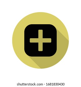 pharmacy sign long shadow icon. Simple glyph, flat vector of web icons for ui and ux, website or mobile application