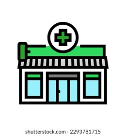 pharmacy store color icon vector. pharmacy store sign. isolated symbol illustration