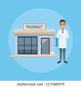 Pharmacy store and doctor