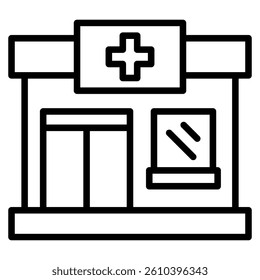 Pharmacy Store symbol icon, building