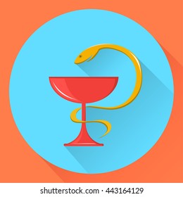 Pharmacy symbol. Flat vector icon. Vector illustration. EPS10