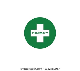 Pharmacy Symbol Green Medical Healthcare Icon Stock Vector (Royalty ...