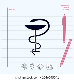 Pharmacy symbol medical snake and cup