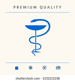 Pharmacy symbol medical snake and cup. Graphic elements for your design
