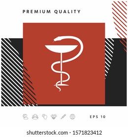 Pharmacy symbol medical snake and cup. Graphic elements for your design