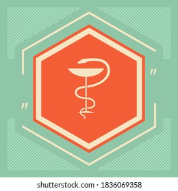 Pharmacy symbol medical snake and cup. Graphic elements for your design