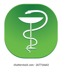 Pharmacy symbol medical snake and cup