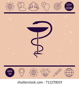 Pharmacy symbol medical snake and cup